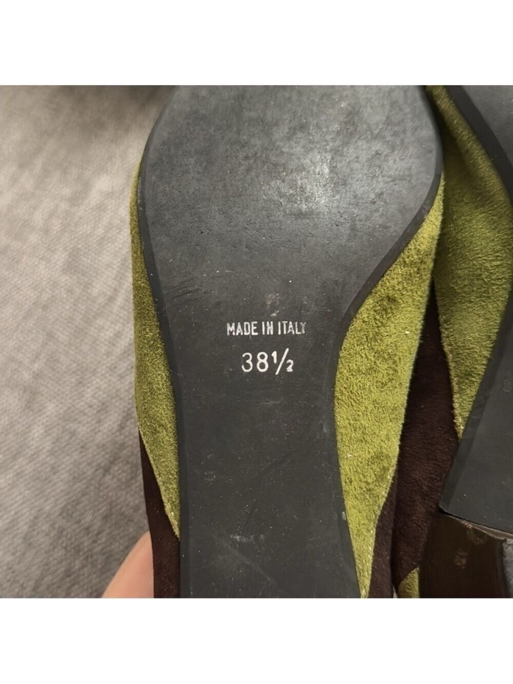 Women’s Diane B Milano Suede Green Brown Shoes Vintage Italy 38.5 Used - Picture 12 of 16